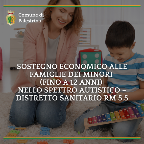 Sostegno economico alle famiglie dei minori (fino a 12 anni) nello spettro autistico – distretto sanitario RM 5.5