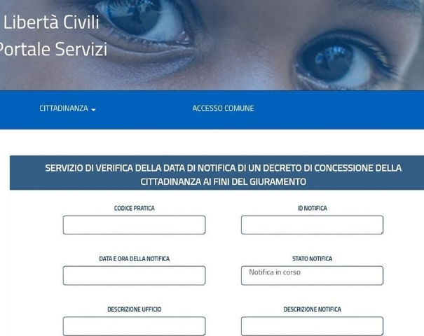 Notifica dei decreti di cittadinanza tramite piattaforma Notifiche digitali